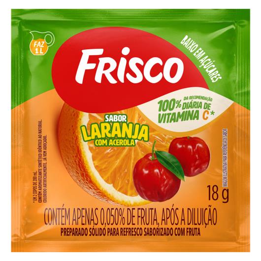 Refresco em Pó Frisco Laranja com Acerola Pacote 18g - Imagem em destaque