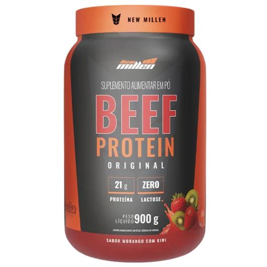Suplemento Alimentar New Millen Beef Protein Morango e Kiwi Zero Lactose 900g - Imagem em destaque