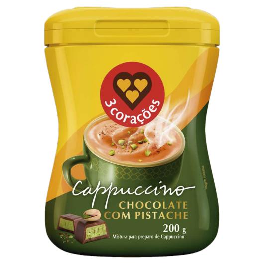 Cappuccino Solúvel 3 Corações Chocolate com Pistache Pote 200g - Imagem em destaque