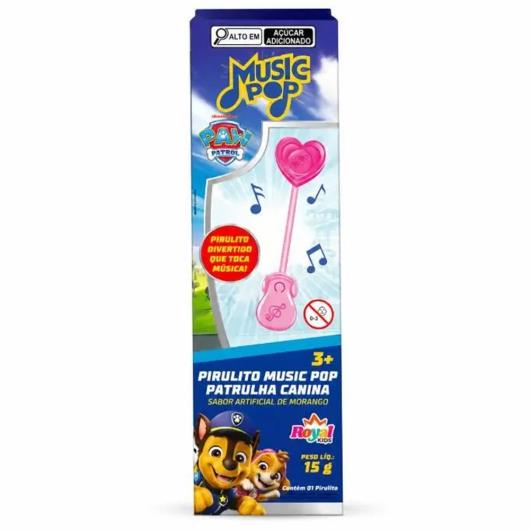 Pirulito Music Pop Patrulha Canina Morango 15g - Imagem em destaque