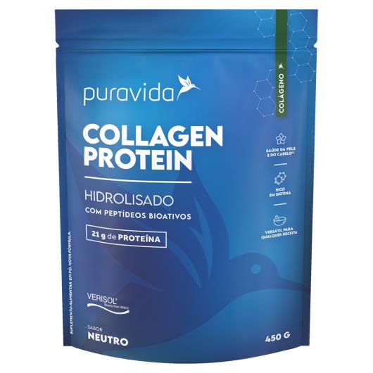 Colágeno em Pó Hidrolisado Puravida Collagen Protein Neutro Pouch 450g - Imagem em destaque