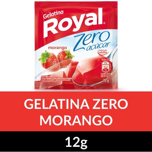 Gelatina em Pó Royal Zero Açucar Morango 12g - Imagem em destaque