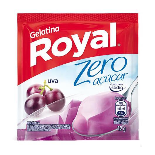 Gelatina Pó Uva Zero Açúcar Royal Pacote 12g - Imagem em destaque