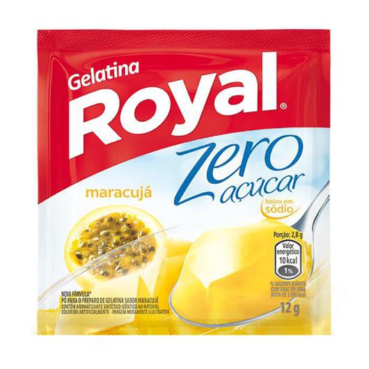 Gelatina Pó Maracujá Zero Açúcar Royal Pacote 12g - Imagem em destaque
