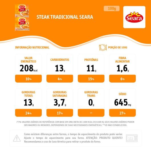 Steak Tradicional Seara 100g - Imagem em destaque