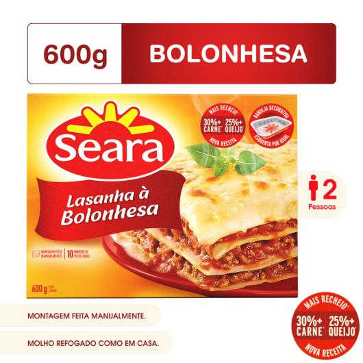 Lasanha à bolonhesa Seara 600g - Imagem em destaque