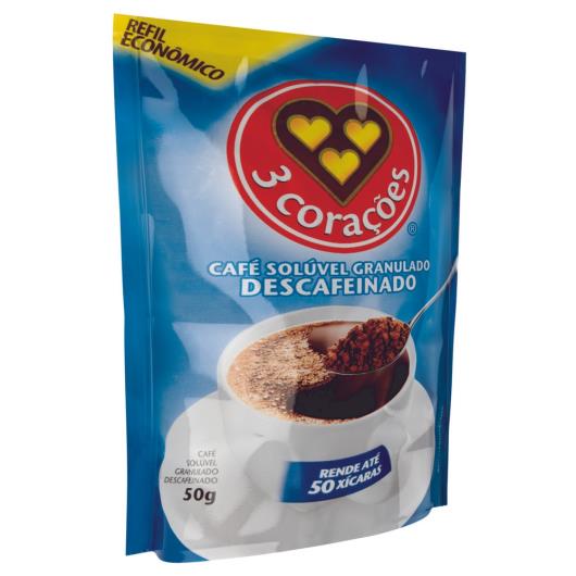 Café Solúvel Descafeinado 3 Corações Sache 50g - Imagem em destaque