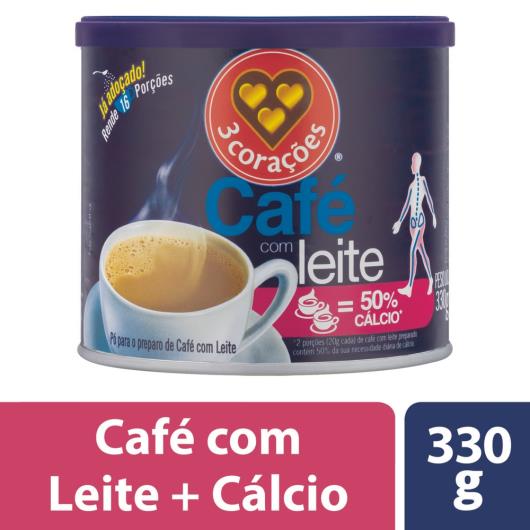 Café com Leite 3 Corações Solúvel em Pó com Cálcio Lata 330G - Imagem em destaque