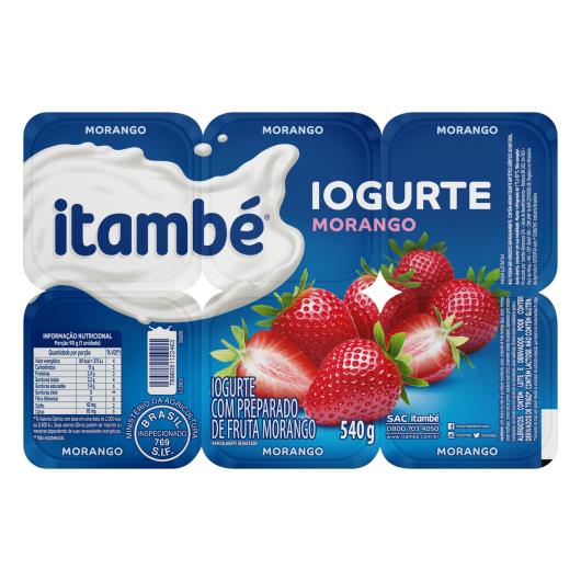 Iogurte Parcialmente Desnatado Morango Itambé Bandeja 540g 6 Unidades - Imagem em destaque