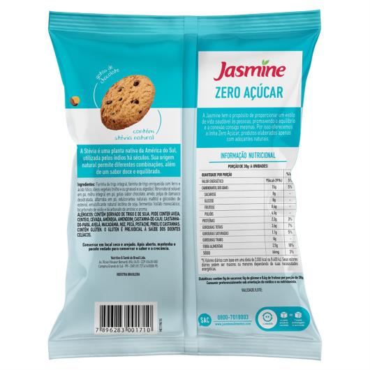 Biscoito Cookie Vegano Integral Damasco com Chocolate Zero Açúcar Jasmine Pacote 120g - Imagem em destaque