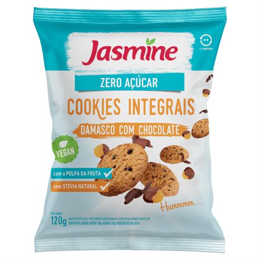 Biscoito Cookie Vegano Integral Damasco com Chocolate Zero Açúcar Jasmine Pacote 120g - Imagem em destaque