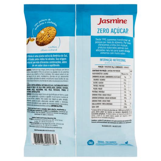 Biscoito Cookie Integral Amêndoas e Castanhas Zero Açúcar Jasmine Pacote 150g - Imagem em destaque