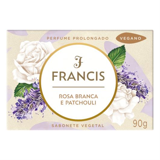 Sabonete Barra Vegetal Rosa Branca e Patchouli Francis 90g - Imagem em destaque