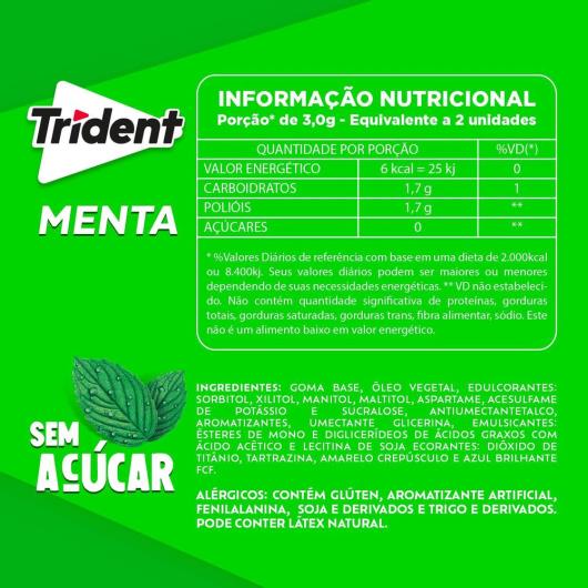 Chiclete Trident Menta 8g - Imagem em destaque