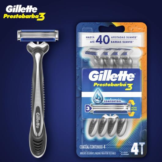 Aparelho de Barbear Descartável Gillette Prestobarba3 Leve 4 Pague 3 - Imagem em destaque