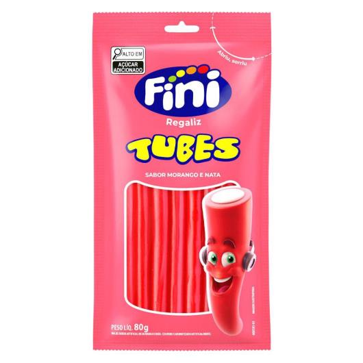 Regaliz Fini Tubes Morango 80g - Imagem em destaque