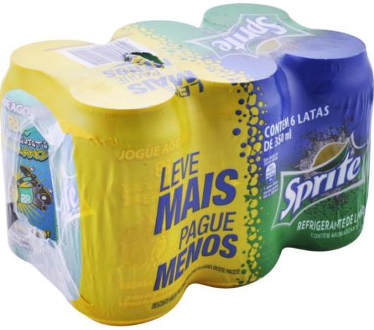 Refrigerante Sprite lata leve mais pague menos com 6 unidades 2,1L - Imagem em destaque