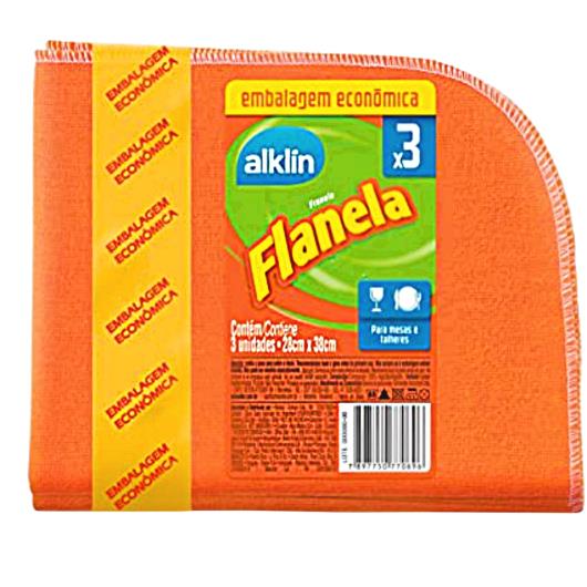 Flanela Alklin PP c/3 Embalagem Econômica - Imagem em destaque