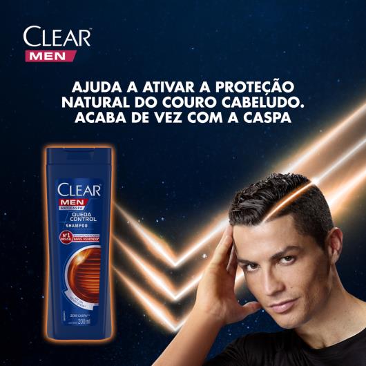 Shampoo Anticaspa Clear Men Queda Control 200 ml - Imagem em destaque