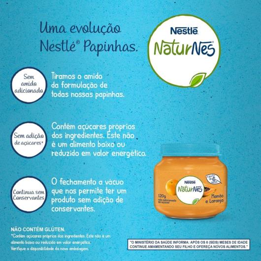 Papinha Nestlé Naturnes Mamão e Laranja 120g - Imagem em destaque