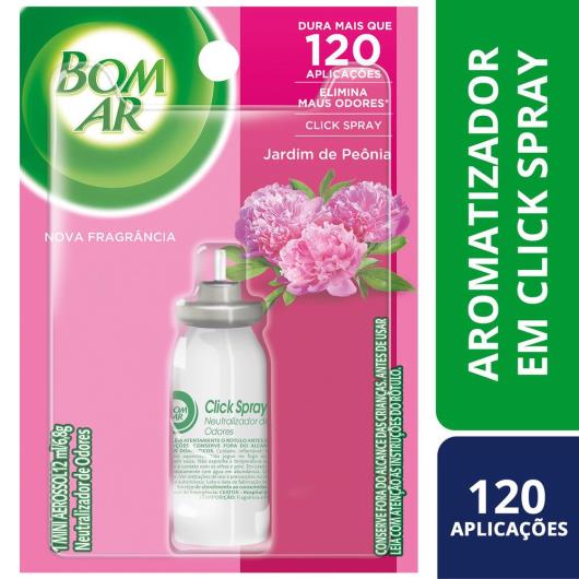 Aromatizador Bom Ar Click Spray Refil Jardim de Peônia 12ml - Imagem em destaque