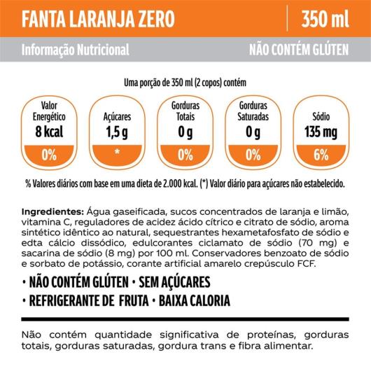 Refrigerante Fanta Sabor Laranja Zero LATA 350ML - Imagem em destaque