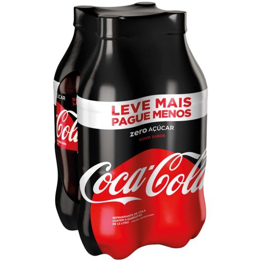 REFRIGERANTE COCA COLA SEM AÇÚCAR PET 1,5L LEVE + PAGUE - COM 4 UNIDADES - Imagem em destaque