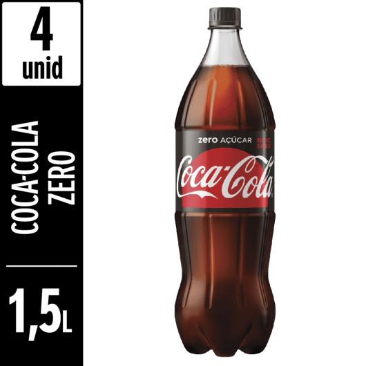 REFRIGERANTE COCA COLA SEM AÇÚCAR PET 1,5L LEVE + PAGUE - COM 4 UNIDADES - Imagem em destaque