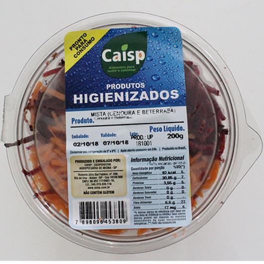 Mista cenoura e beterraba higienizada Caisp bandeja 200g - Imagem em destaque