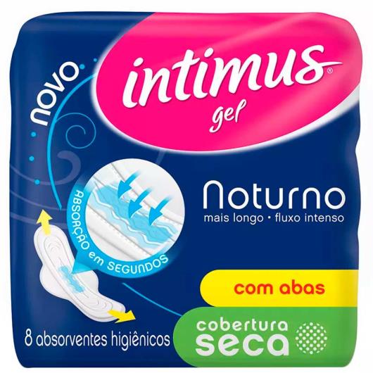Absorvente Intimus gel ultra proteção noturna cobertura seca com abas 8 unidades - Imagem em destaque