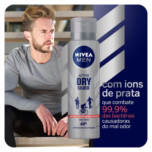 Antitranspirante Aerossol Antibacteriano Nivea Men Silver Protect 150ml - Imagem em destaque