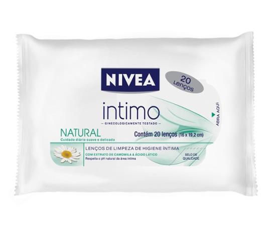 Lenço Nivea íntimo natural limpeza 20 unidades - Imagem em destaque