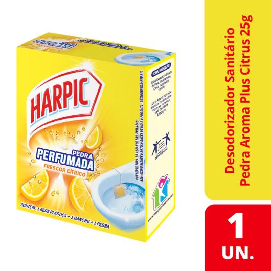 Harpic Limpador e Aromatizador Sanitário Pedra Perfumada Aroma Plus Citrus 25g - Imagem em destaque