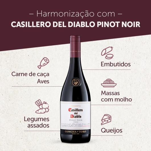 Vinho Chileno Casillero Del Diablo Reserva Pinot Noir Com 750ML - Imagem em destaque