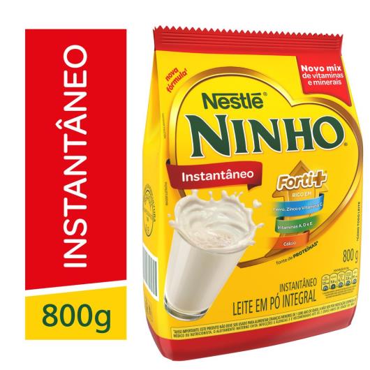 Leite em pó integral instantâneo NINHO Forti+ sachê 800g - Imagem em destaque