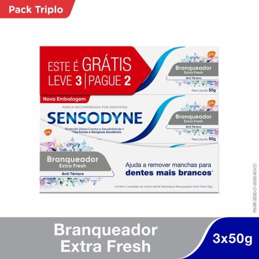 Creme dental Sensodyne branqueador 50g Leve 3 Pague 2 - Imagem em destaque