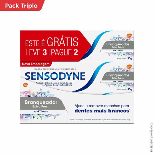 Creme dental Sensodyne branqueador 50g Leve 3 Pague 2 - Imagem em destaque