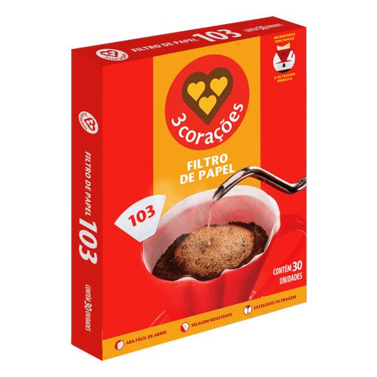 Filtro de Papel 103 3 Corações 30 Unidades - Imagem em destaque