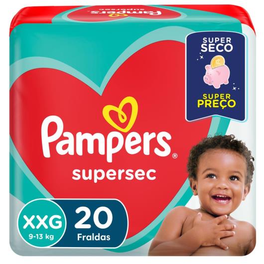 Fralda descartável Pampers supersec XXG 20 unidades - Imagem em destaque