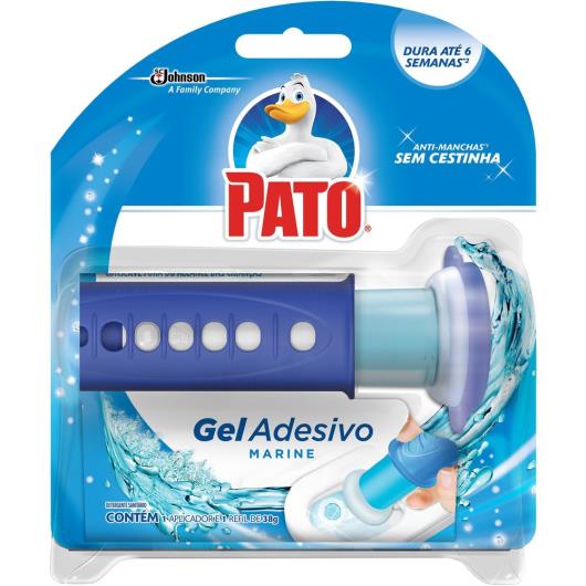 Desodorizador Sanitário Pato Gel Adesivo Aplicador + Refil Marine 6 discos - Imagem em destaque