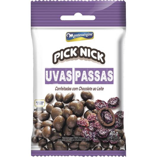 Uva passa com cobertura de chocolate Pick Nick Montevérgine 40g - Imagem em destaque