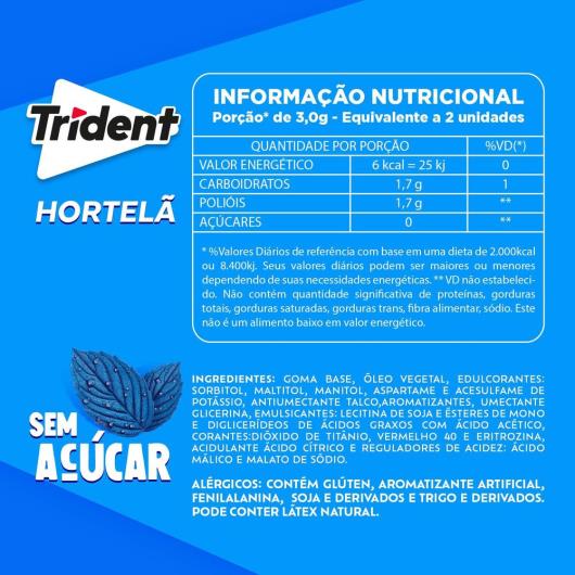 Chiclete Trident Hortelã 8g - Imagem em destaque