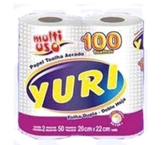 Papel Toalha Yuri com 100 Toalhas (2 Rolos com 50 cada) - Imagem em destaque