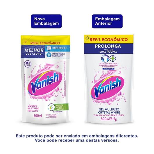 Tira Manchas em Gel Vanish Crystal White 500ml Refil Econômico para roupas brancas - Imagem em destaque