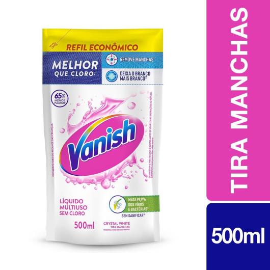 Tira Manchas em Gel Vanish Crystal White 500ml Refil Econômico para roupas brancas - Imagem em destaque