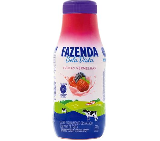 Iogurte Bela Vista Fazenda sabor frutas vermelhas líquido 500g - Imagem em destaque