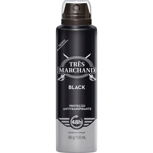Desodorante Aerossol Antitranspirante Très Marchand Masculino Black 150ml - Imagem em destaque