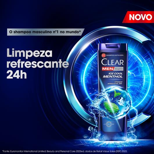 Shampoo Anticaspa Ice Cool Menthol Clear Men Frasco 200ml - Imagem em destaque