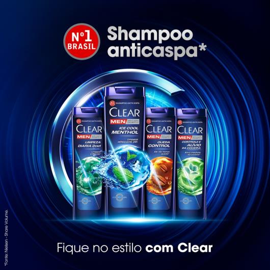 Shampoo Anticaspa Ice Cool Menthol Clear Men Frasco 200ml - Imagem em destaque