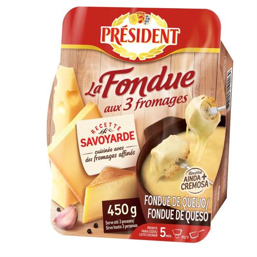 Fondue 3 Queijos Président Bandeja 450g - Imagem em destaque